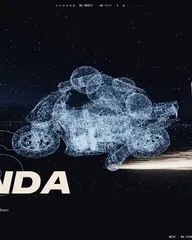 Motocykl z niebieskiego pyłu w złożeniu i nazwisko Aranda